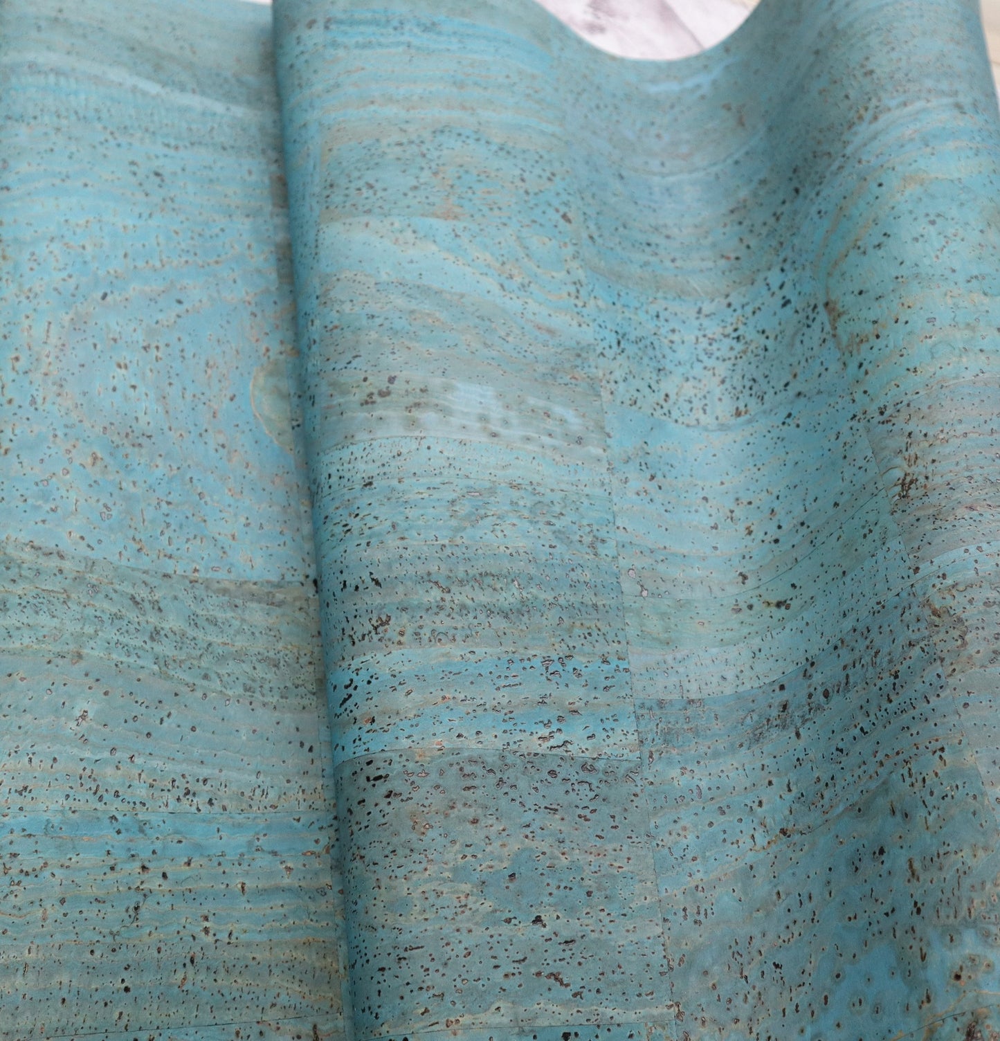 REMNANT/OFFCUT - Cork Fabric 18" x 24" - Blue Lagoon