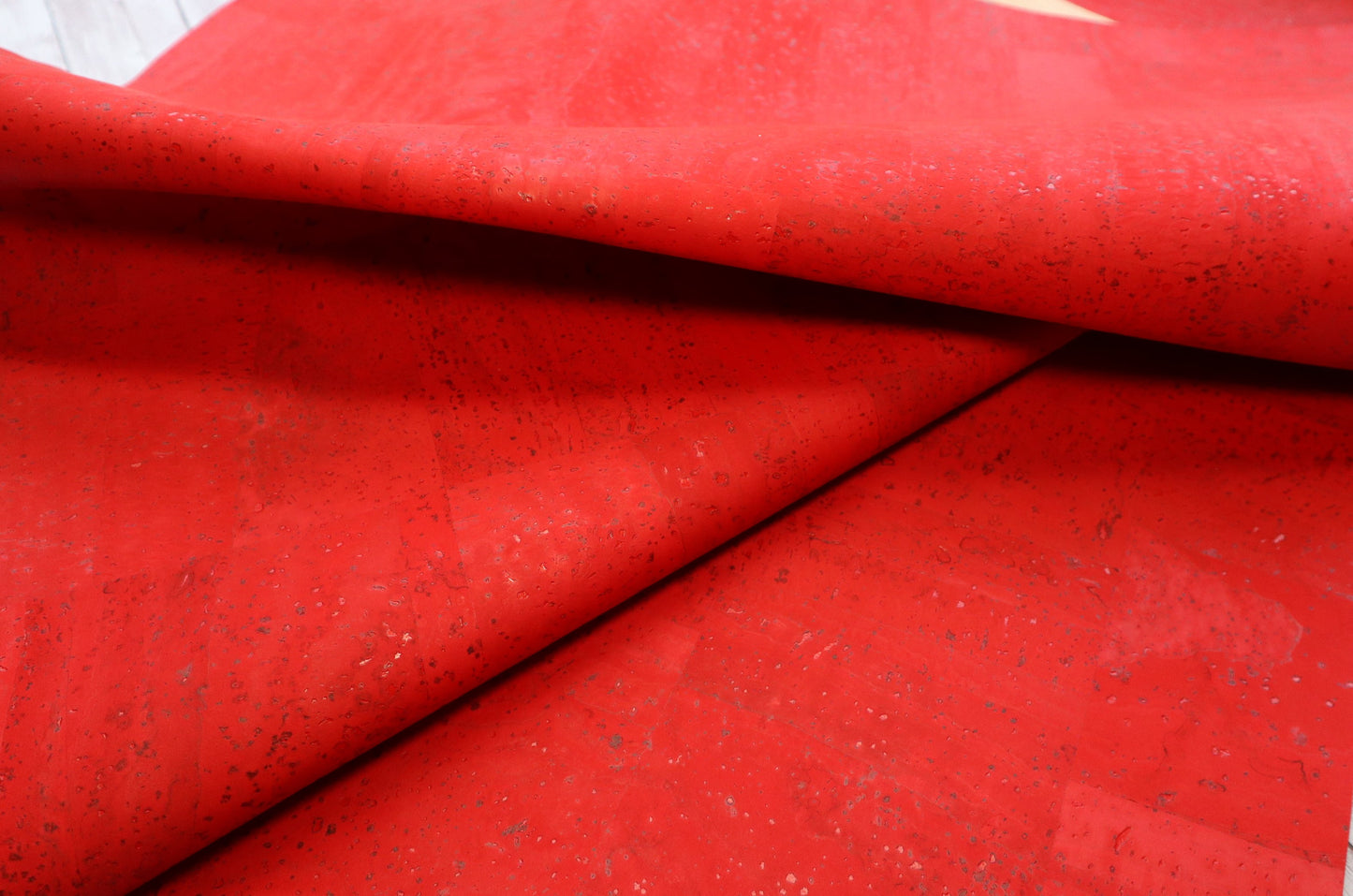 REMNANT/OFFCUT - Cork Fabric 17" x 26" - Red