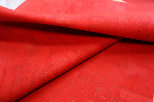 REMNANT/OFFCUT - Cork Fabric 17" x 26" - Red