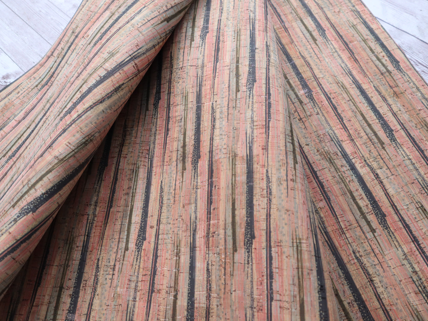 REMNANT/OFFCUT - Cork Fabric 18" x 31" - Pink Sands