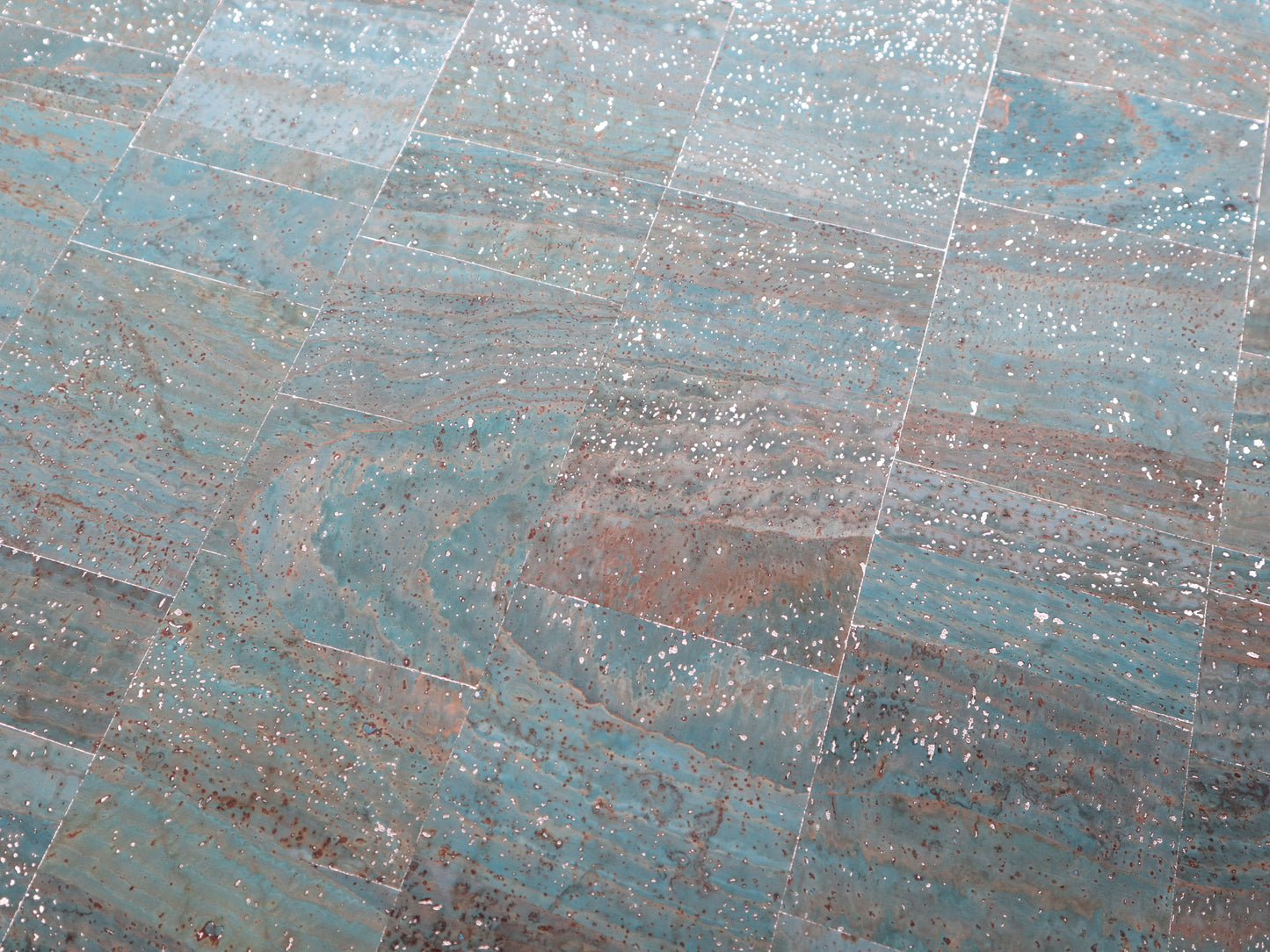 REMNANT/OFFCUT - Cork Fabric 18" x 33.5" - Silver Lagoon