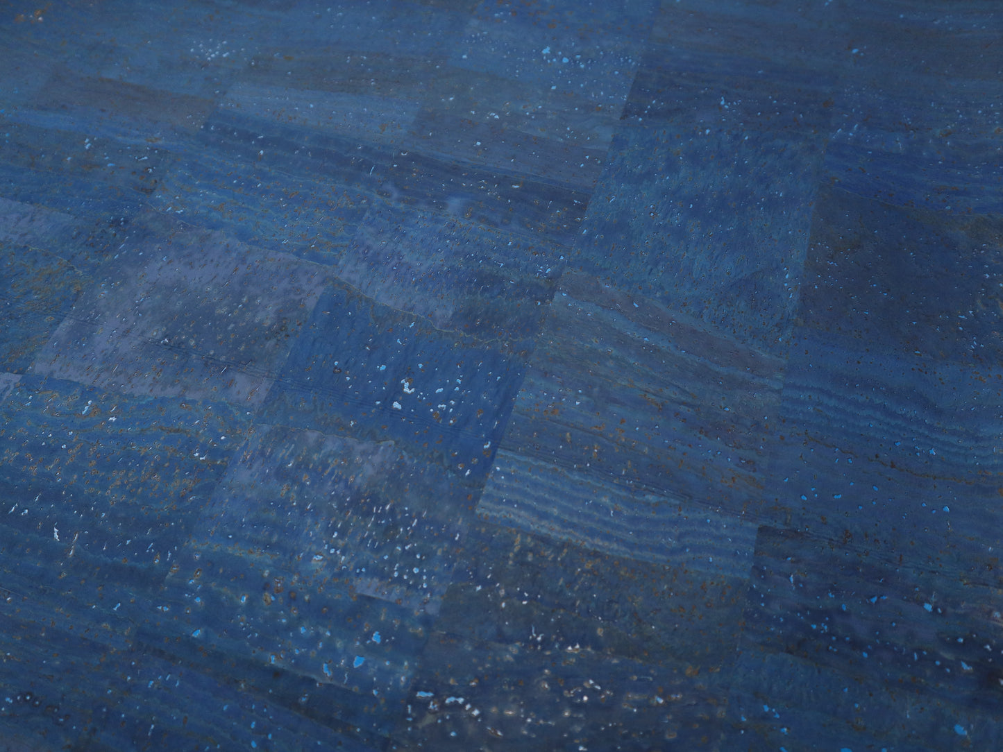 REMNANT/OFFCUT - Cork Fabric 17.5" x 29.5" - Pristine Blue