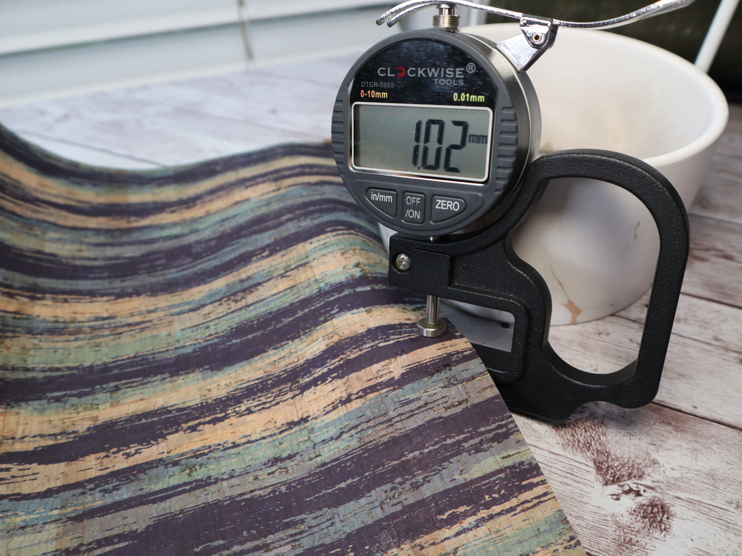 REMNANT/OFFCUT - Cork Fabric 18" x 26" - Lakeside Evening