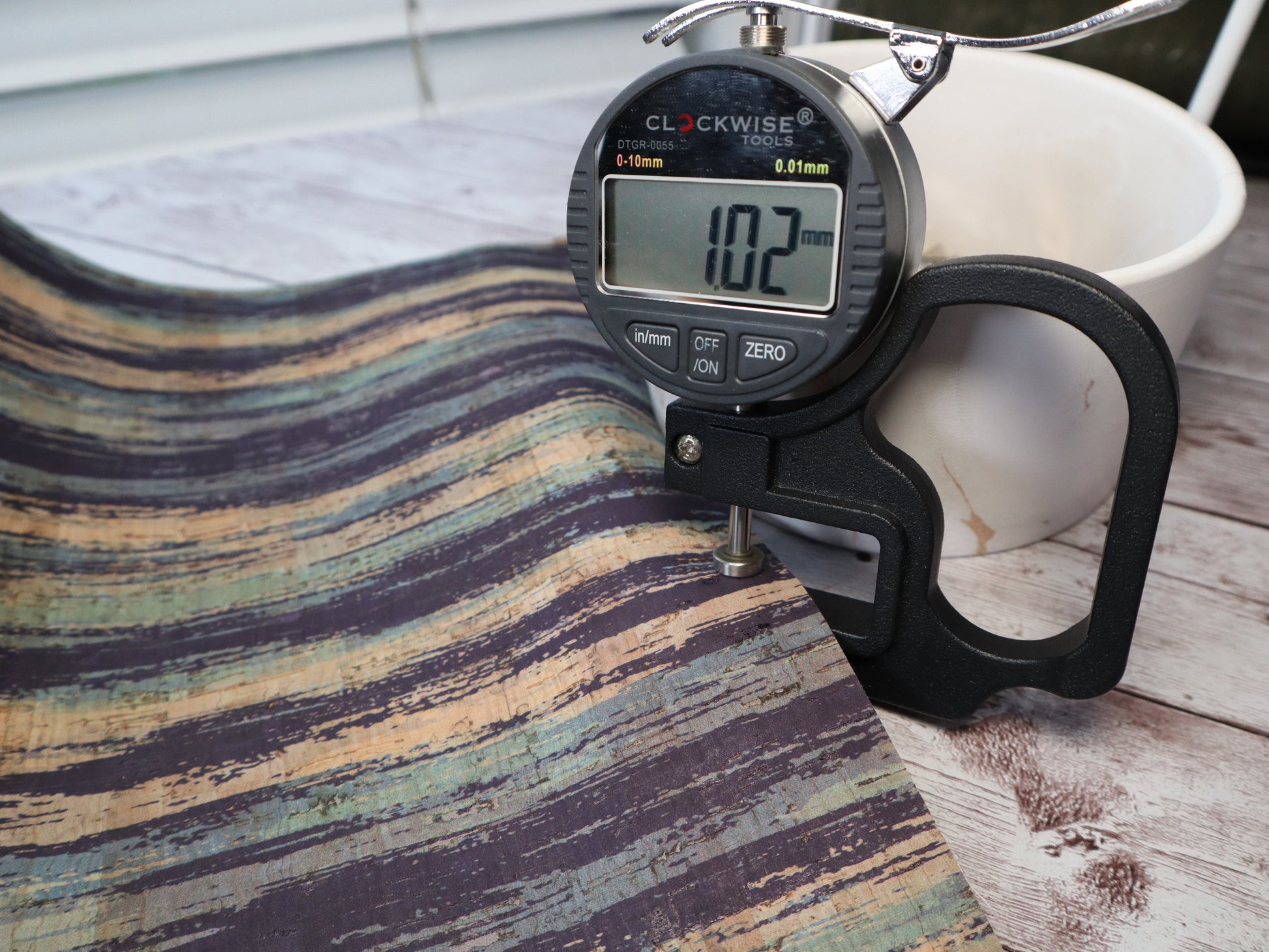 REMNANT/OFFCUT - Cork Fabric 18" x 26" - Lakeside Evening