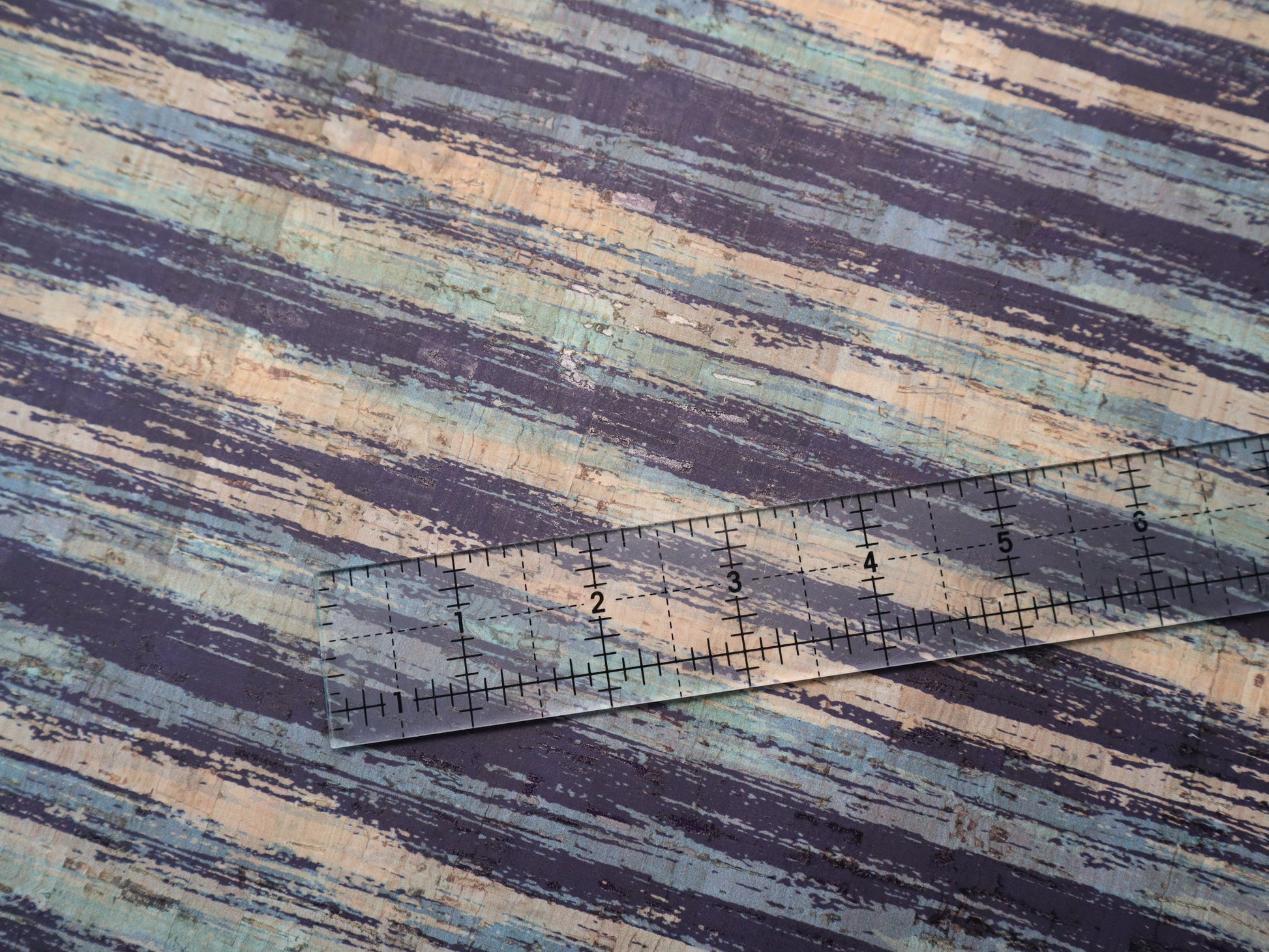 REMNANT/OFFCUT - Cork Fabric 18" x 26" - Lakeside Evening