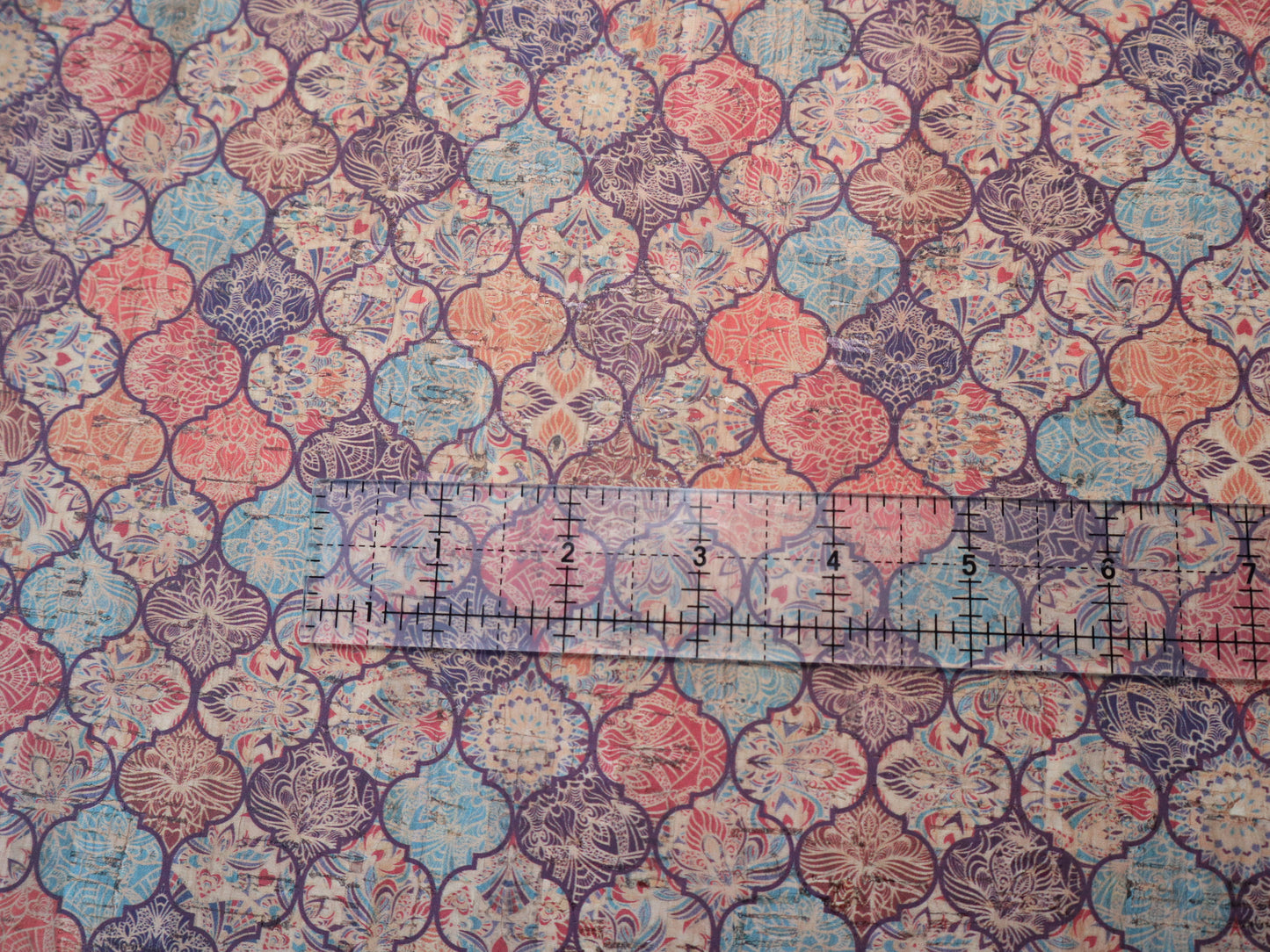 REMNANT/OFFCUT - Cork Fabric 15" x 18" - Bohemian