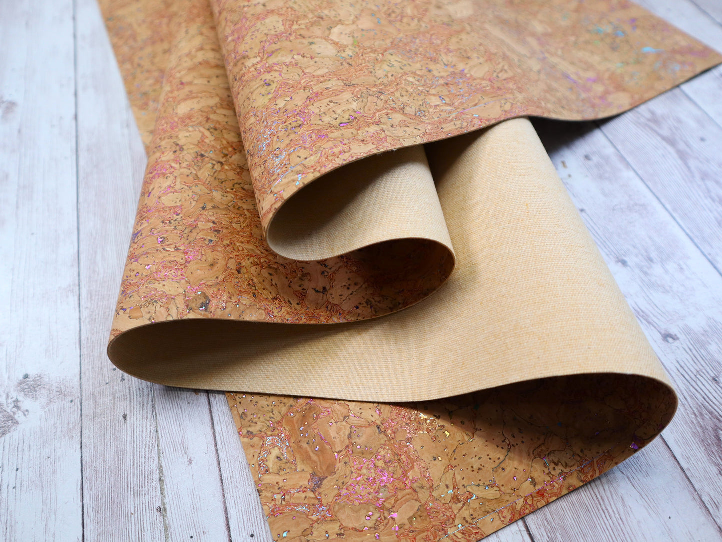 Cork Fabric Sheet - Desert Rainbow