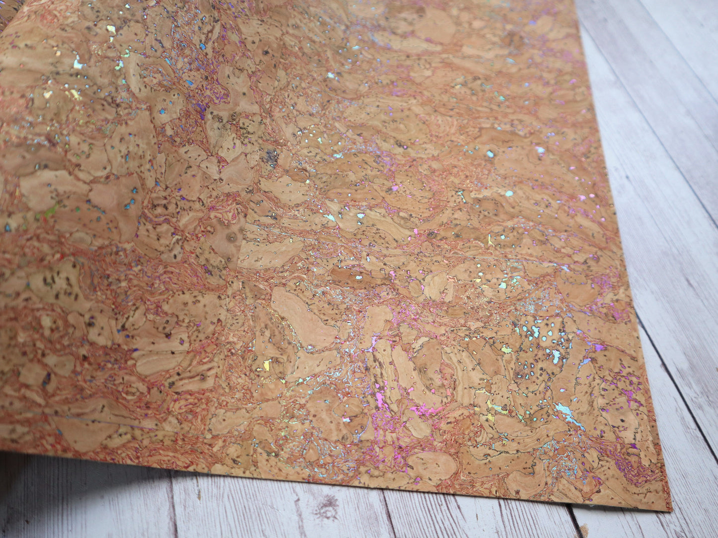 Cork Fabric Sheet - Desert Rainbow