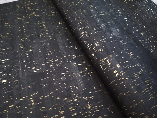 Cork Fabric Roll - Gold Flecked Obsidian