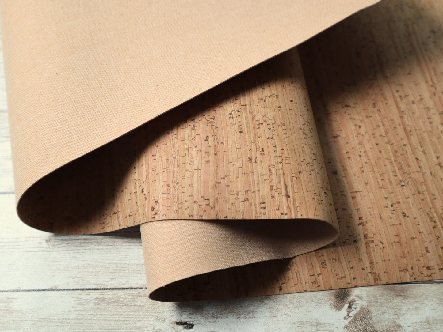 REMNANT/OFFCUT - Cork Fabric 17.5" x 26" - Luxurious Bamboo