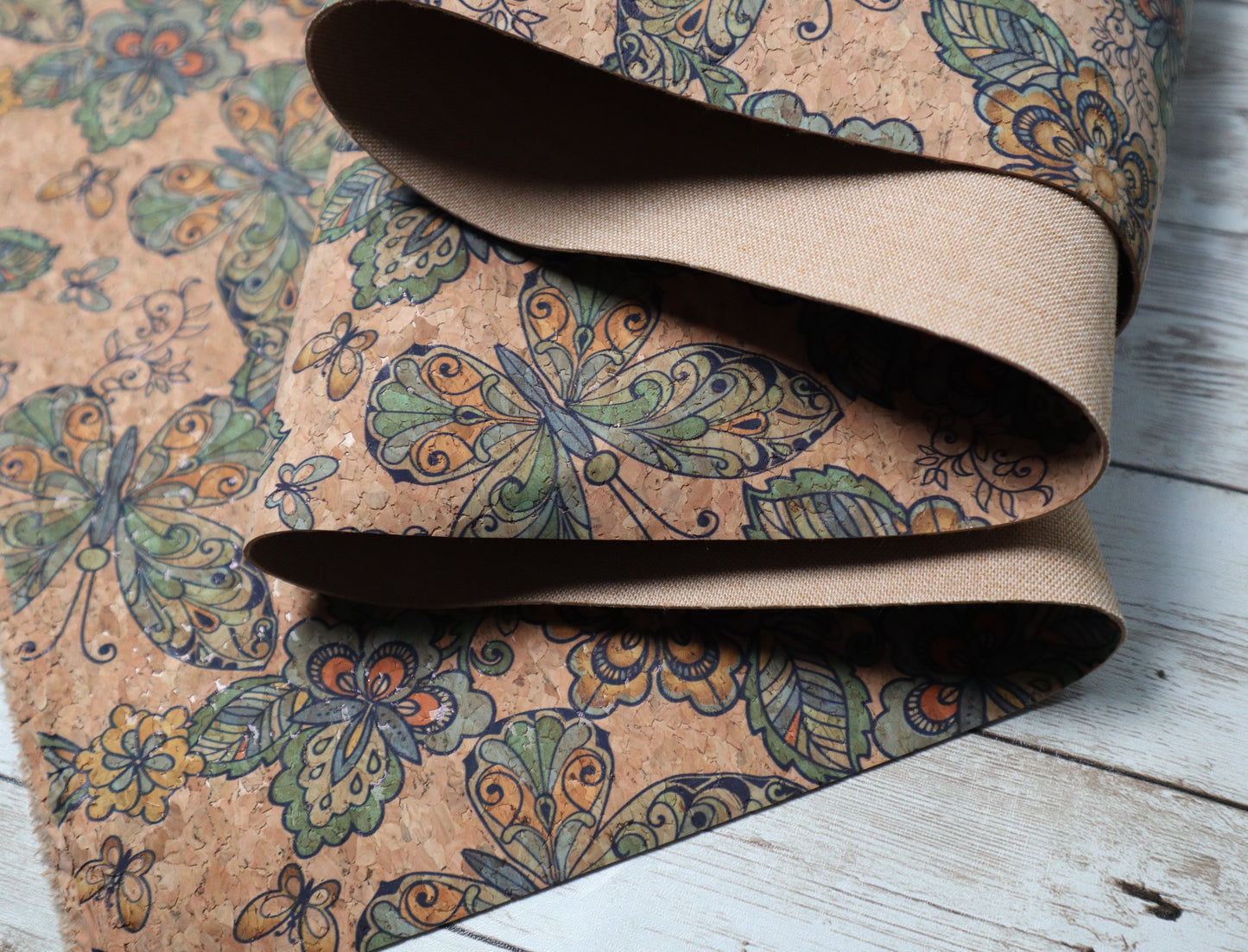 Cork Fabric Roll - Butterfly Whimsy