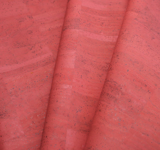 REMNANT/OFFCUT - Cork Fabric 18" x 18" - Coral Springs
