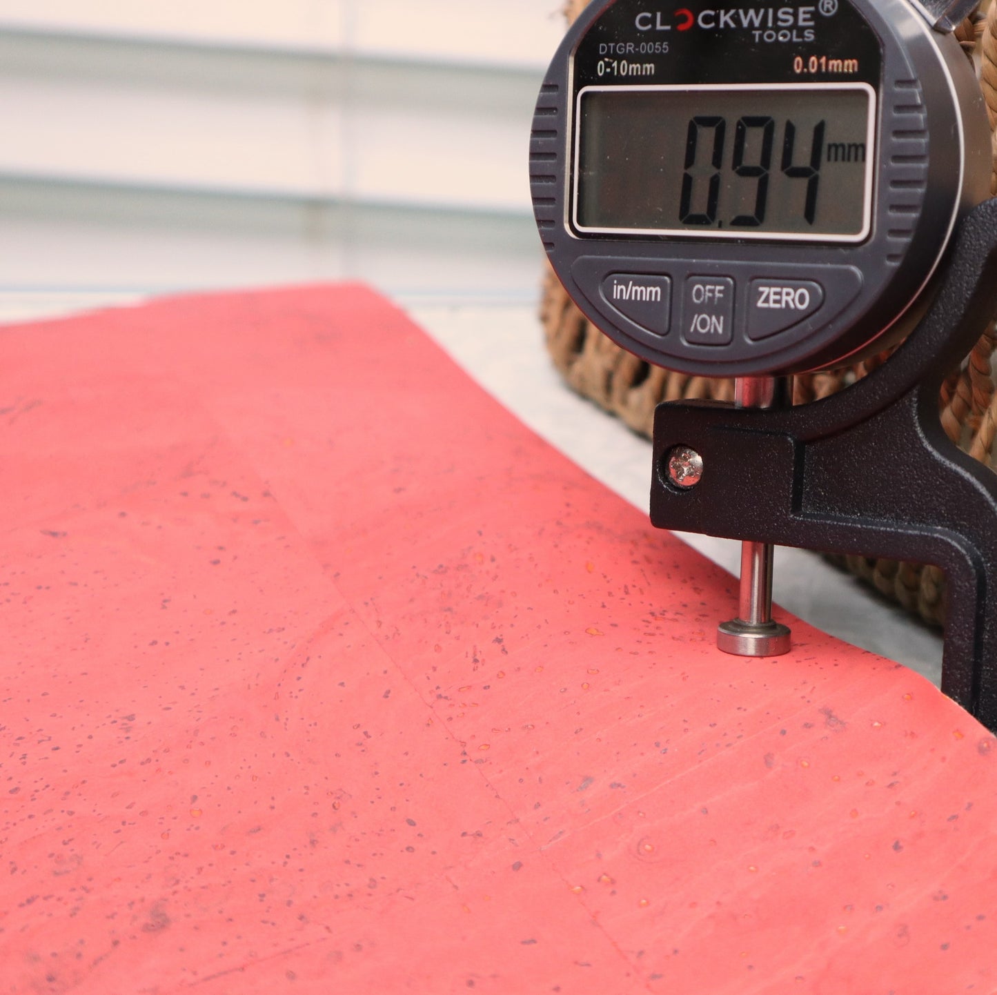 REMNANT/OFFCUT - Cork Fabric 18" x 18" - Coral Springs