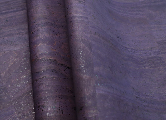 REMNANT/OFFCUT - Cork Fabric 17.5" x 30" - Eggplant