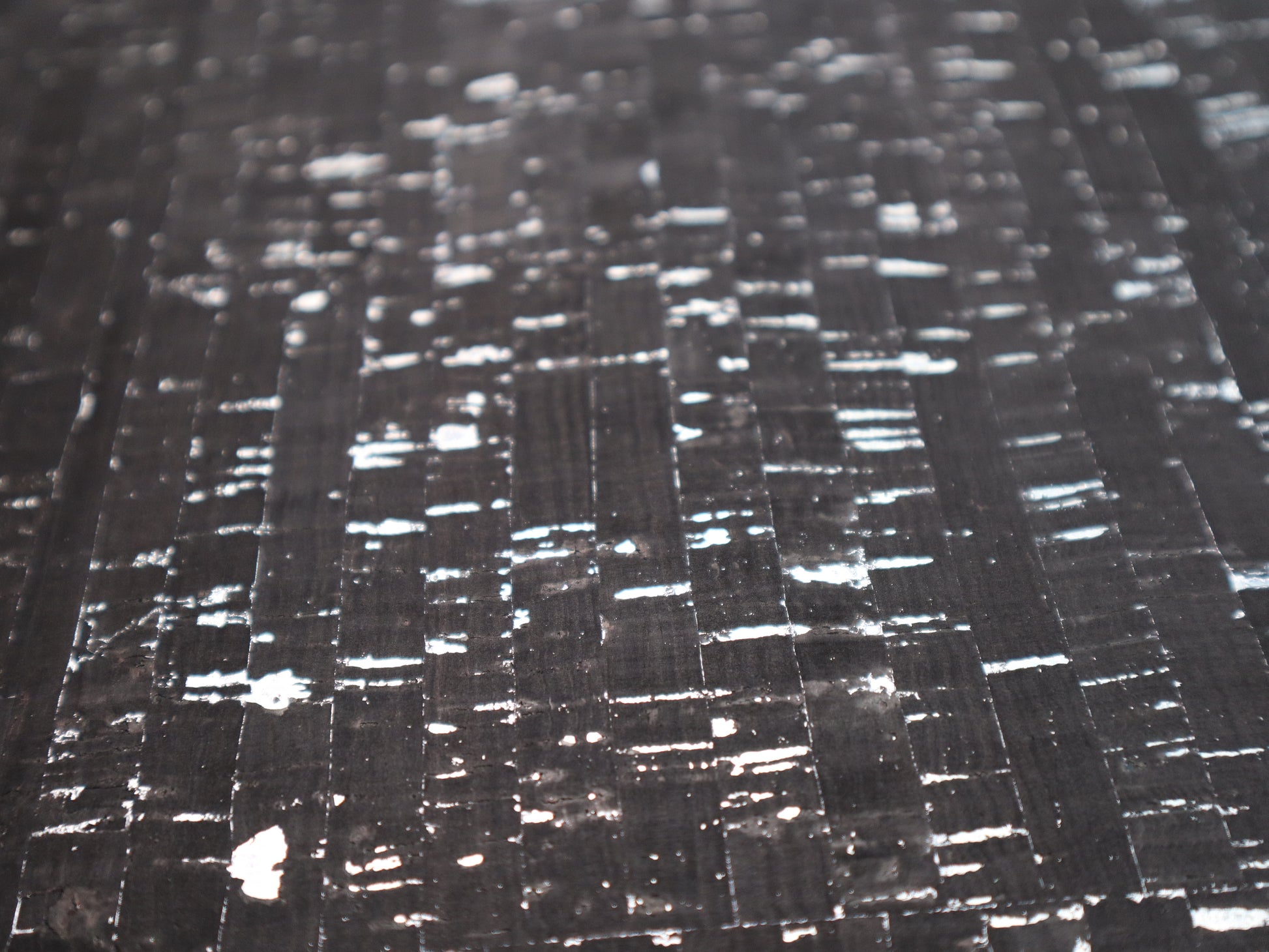 REMNANT/OFFCUT - Cork Fabric 12" x 26"- Obsidian Silver