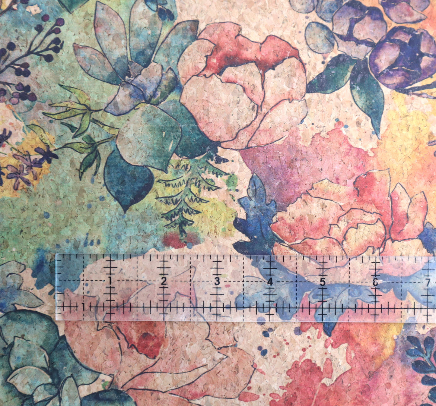 Cork Fabric Roll - Floral Watercolor