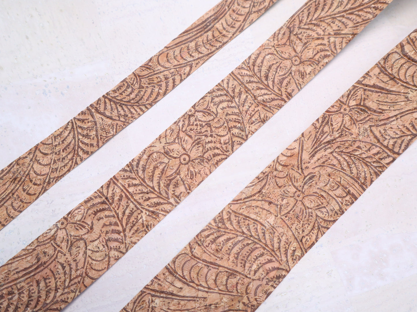 Cork Ribbon By the Yard - Embossed Paisley