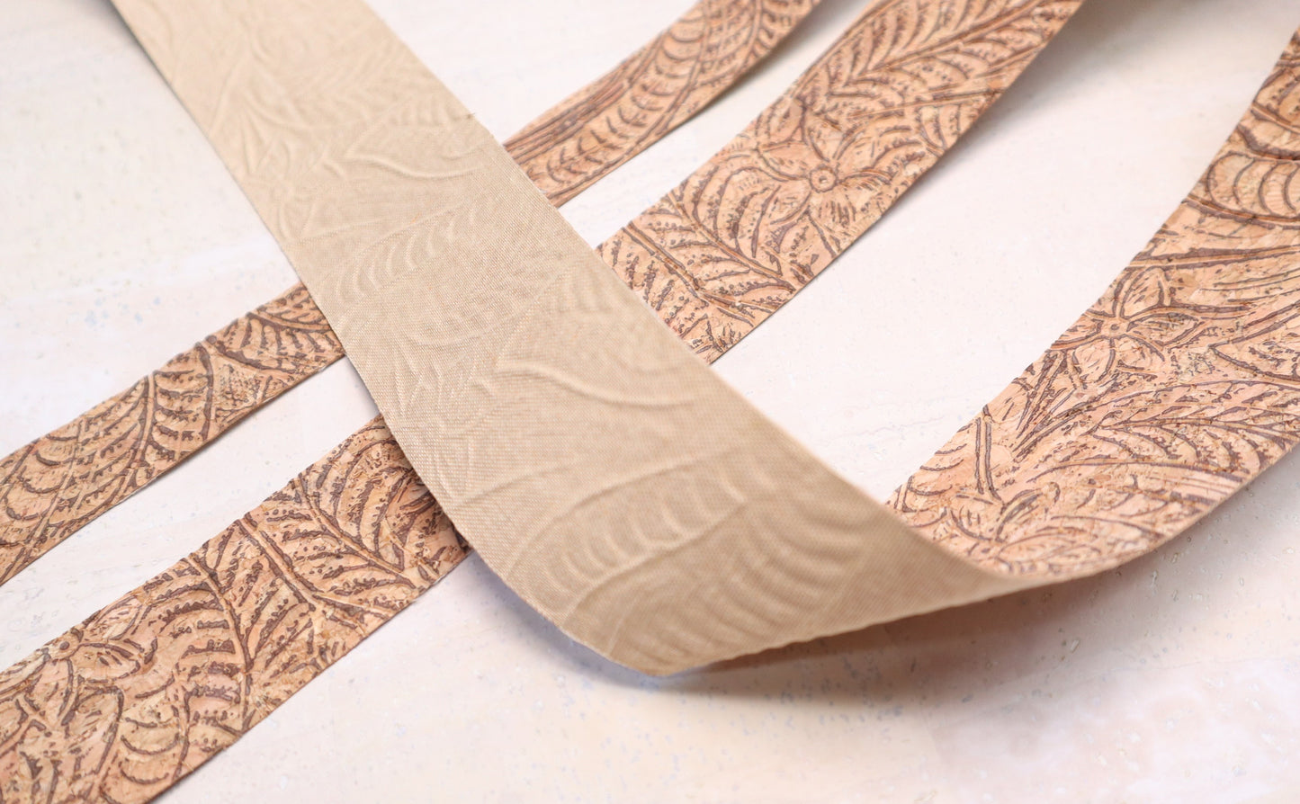 Cork Ribbon By the Yard - Embossed Paisley