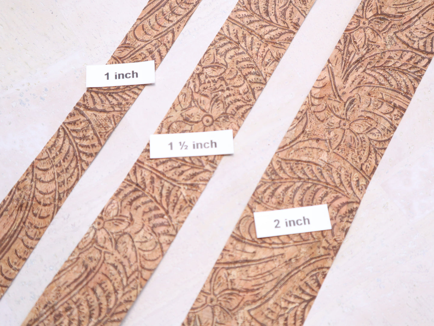 Cork Ribbon By the Yard - Embossed Paisley