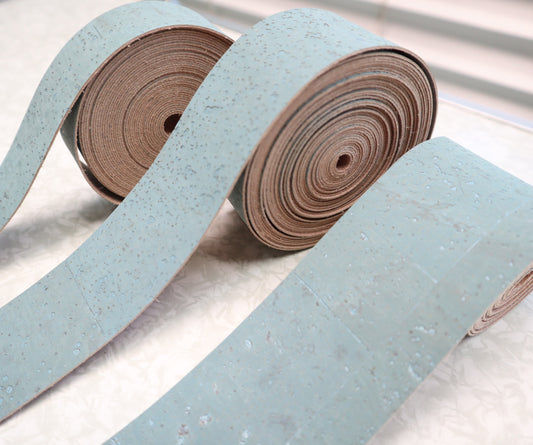 Cork Ribbon By the Yard - Beach Glass Blue