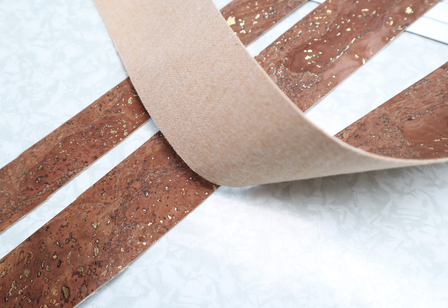 Cork Ribbon By the Yard  - Golden Chestnut