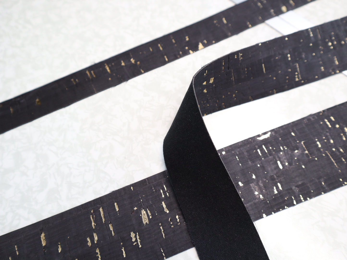 Cork Ribbon By the Yard  - Gold Flecked Obsidian