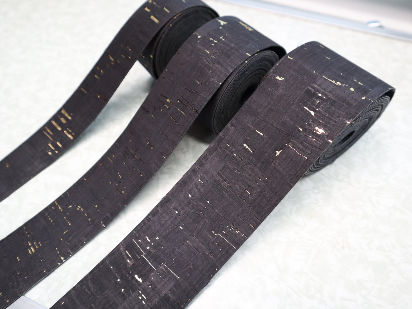 Cork Ribbon By the Yard  - Gold Flecked Obsidian