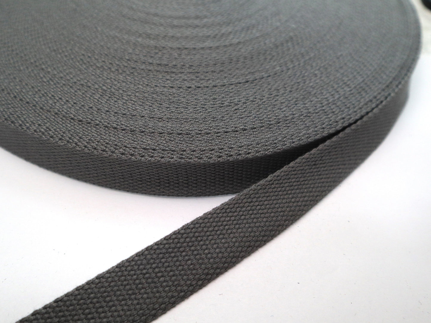 1" Webbing By the Yard  - Pewter