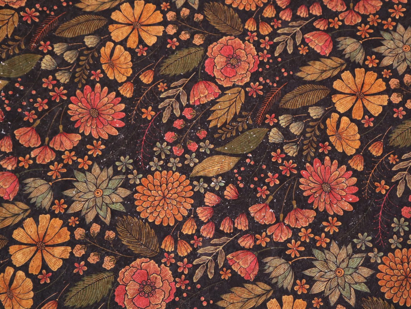 Cork Fabric Sheet- Vintage Floral