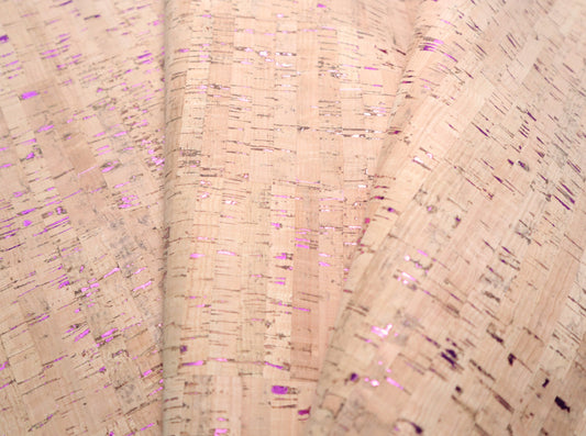 Cork Fabric Roll - Fuschia Glow