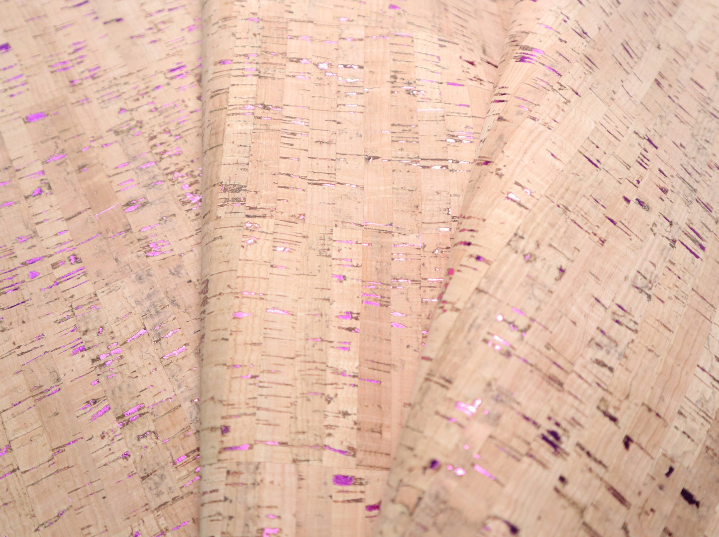 Cork Fabric Sheet - Fuschia Glow