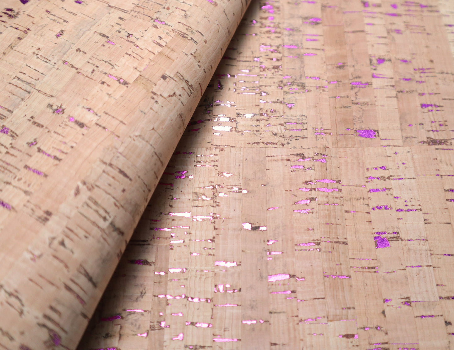 Cork Fabric Roll - Fuschia Glow