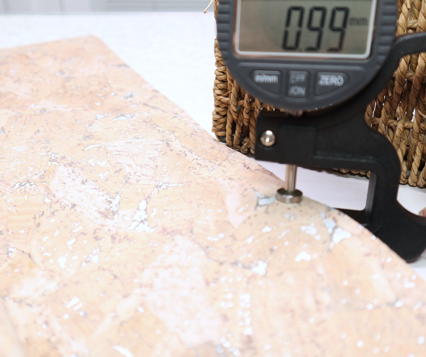 Cork Fabric Sheet - Alabaster Marble