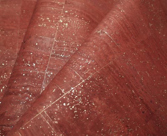 REMNANT/OFFCUT - Cork Fabric 16.5" x 26" - Brickfire