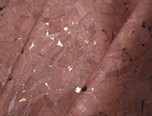 REMNANT/OFFCUT - Cork Fabric 15.5" x 26" - Copper Mountain