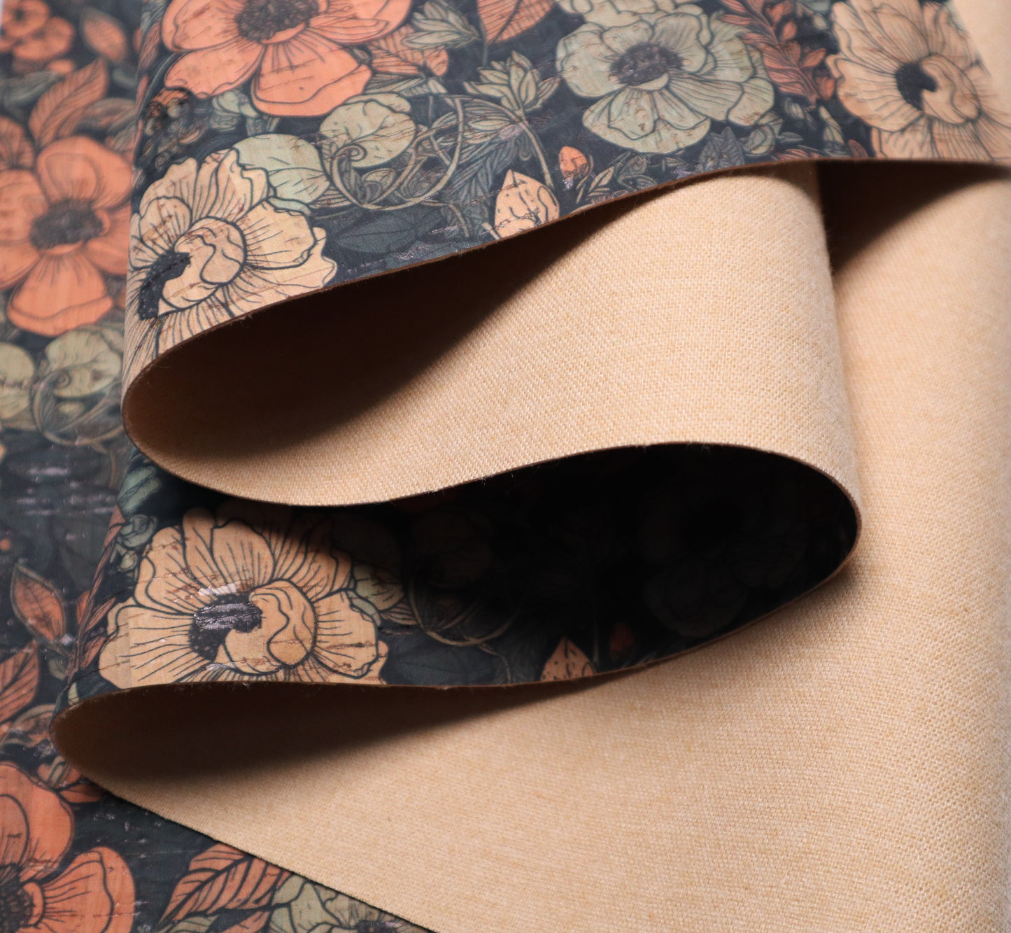 Cork Fabric Roll -  Antique Blooms