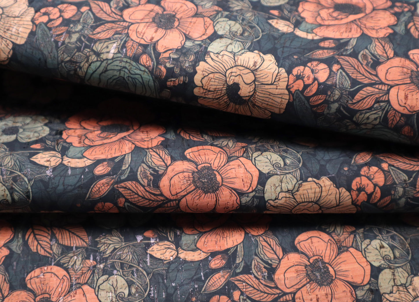 Cork Fabric Roll -  Antique Blooms