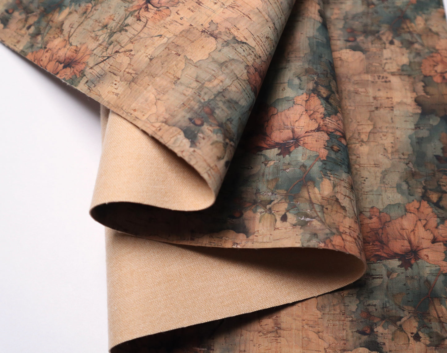 Cork Fabric Roll - Floral Antiquity