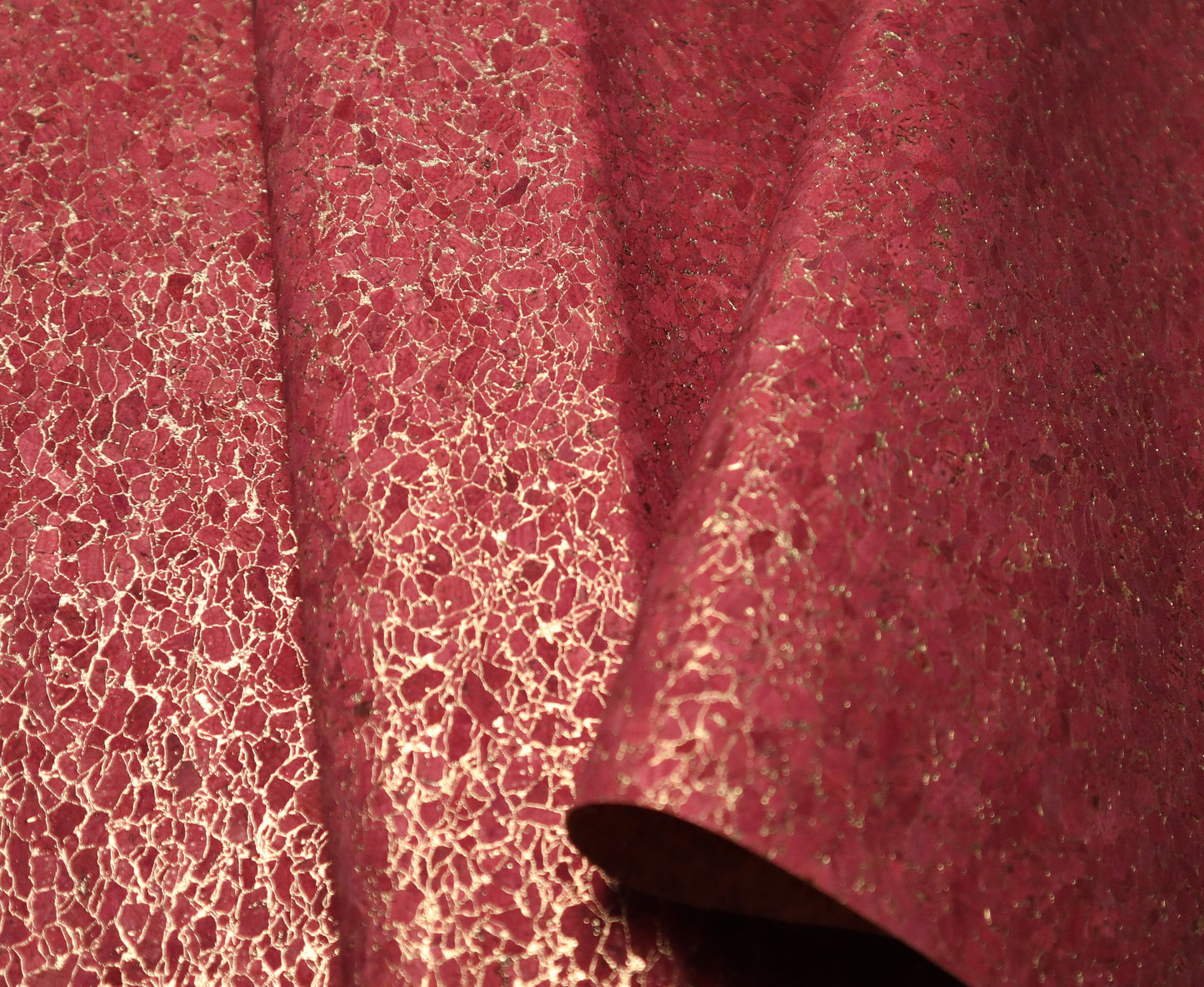 LITE Cork Fabric Sheet - Gilded Cranberry