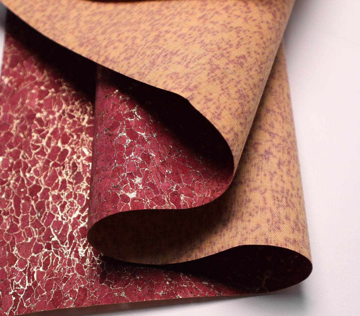 LITE Cork Fabric Roll - Gilded Cranberry