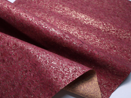 LITE Cork Fabric Roll - Gilded Cranberry