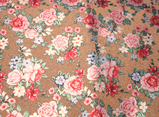 LITE Cork Fabric Roll - Foil Floral