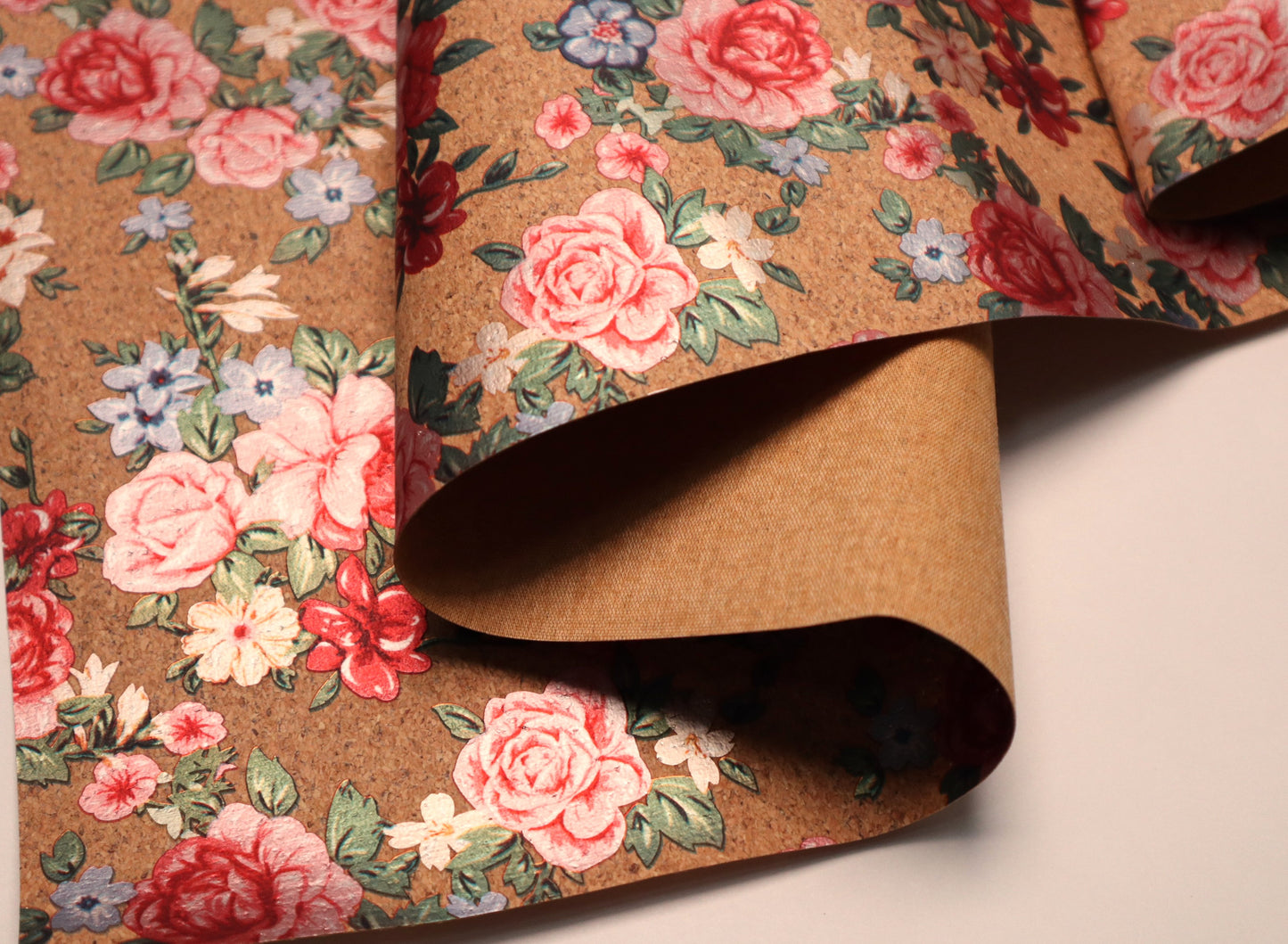 LITE Cork Fabric Roll - Foil Floral