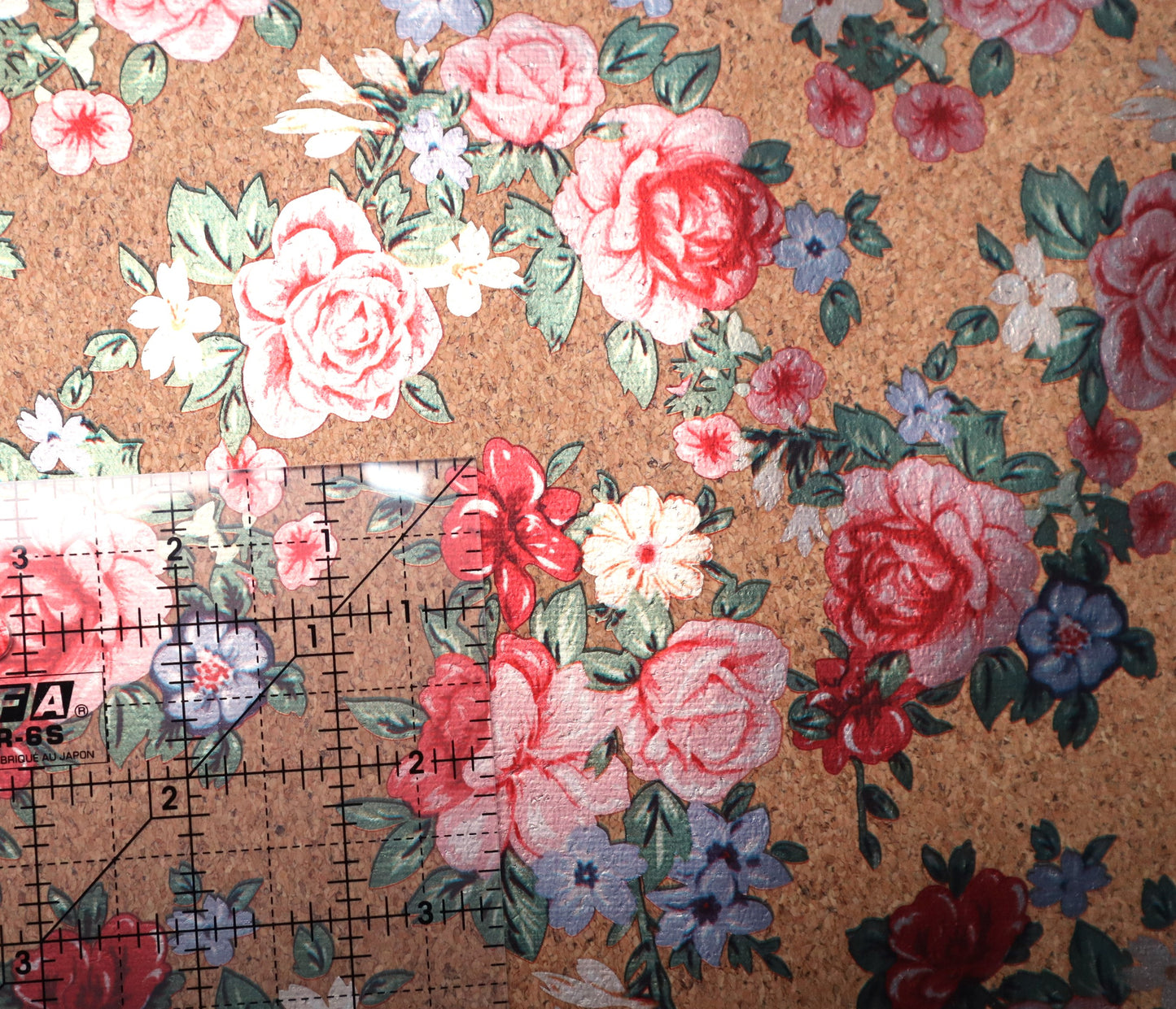 LITE Cork Fabric Roll - Foil Floral