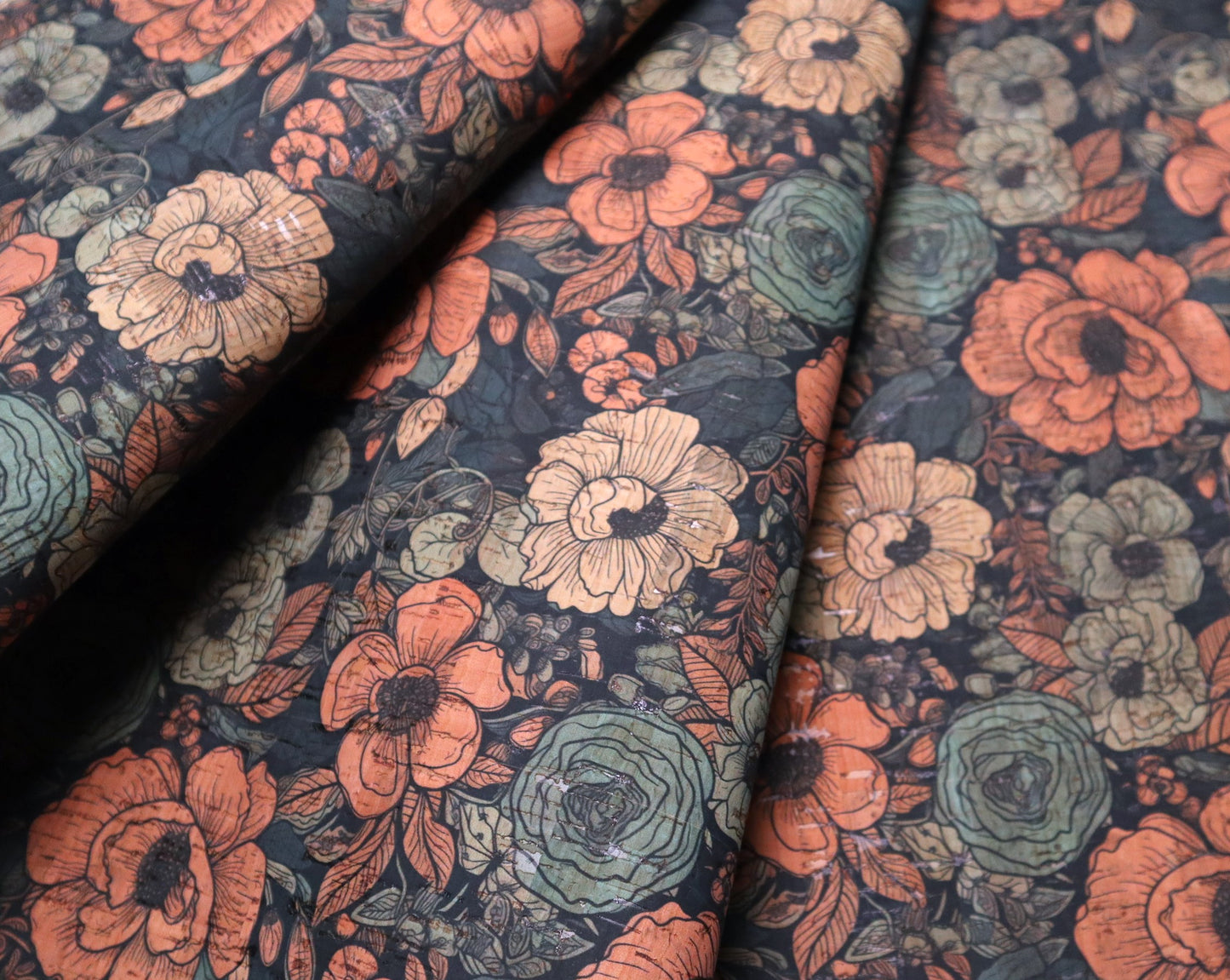 Cork Fabric Roll -  Antique Blooms