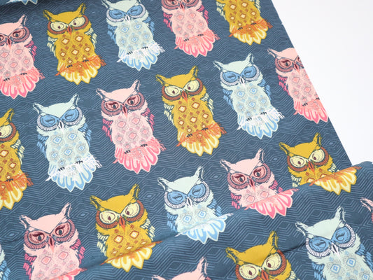 Premium Cotton - 1/2 YARD - Bird of Night Slate