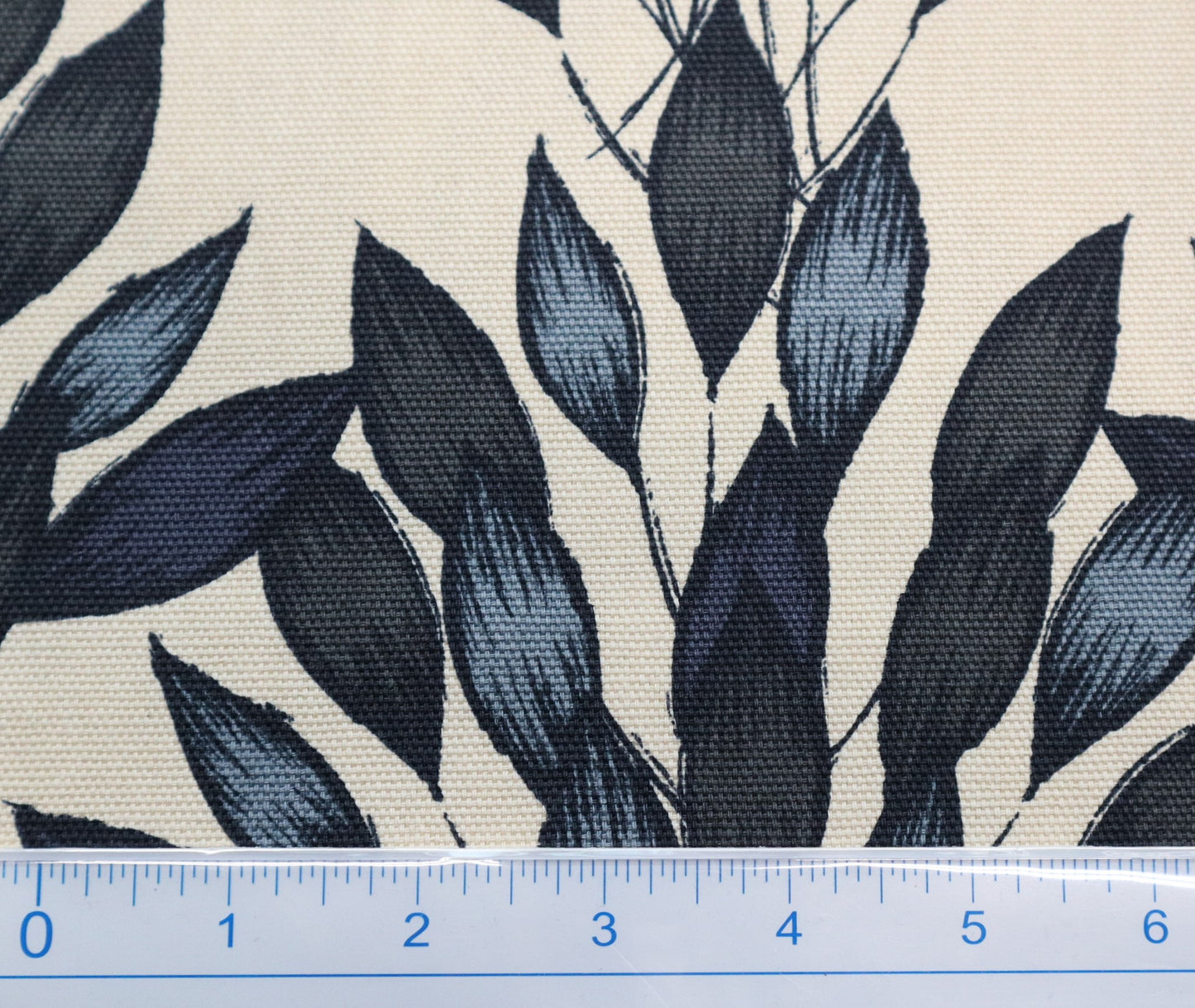 Cotton Canvas - 1/2 YARD - Brushed Leaves Gris