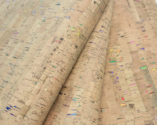 Cork Fabric Roll -  Biscotti Rainbow