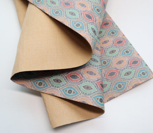 REMNANT/OFFCUT - Cork Fabric 18" x 27" - Boho Dream