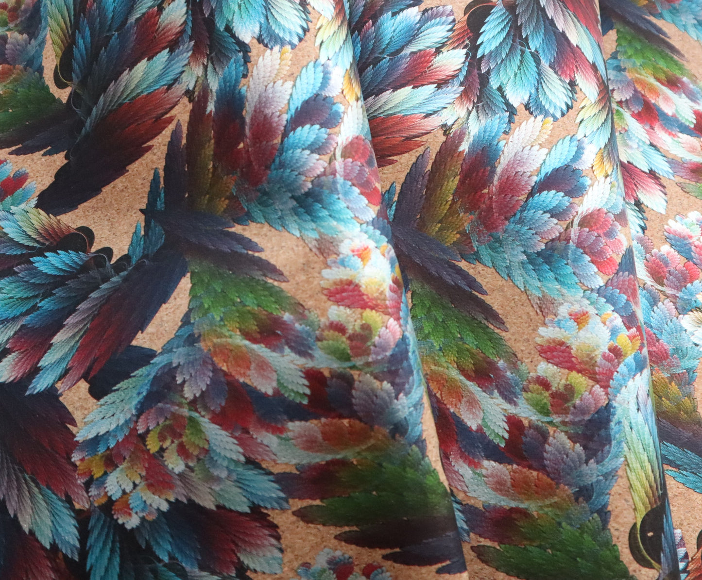 LITE Cork Fabric Roll - Shimmer Feathers